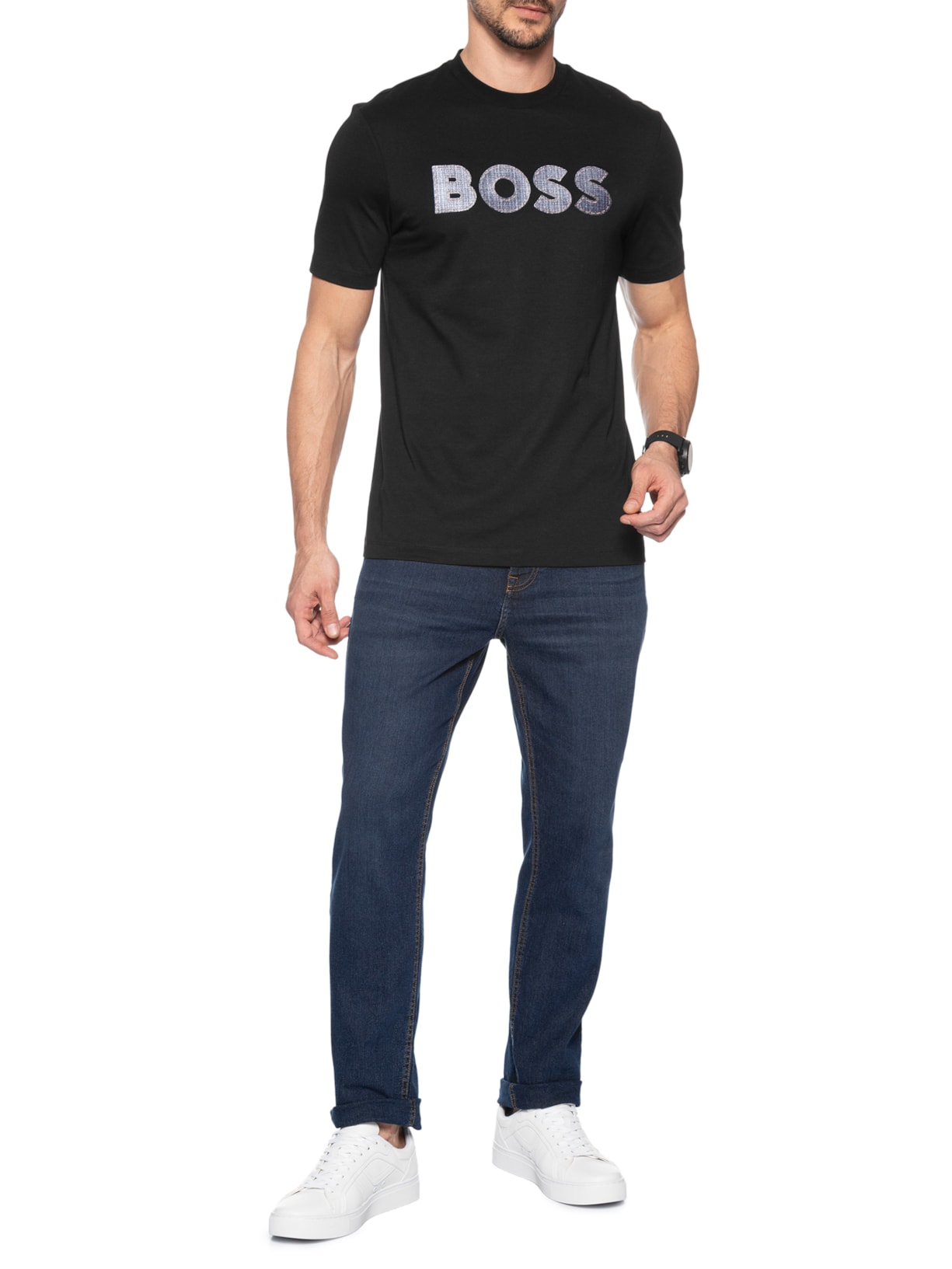 Camiseta Masculina Gola Careca C-Thompson 89 Preto Boss