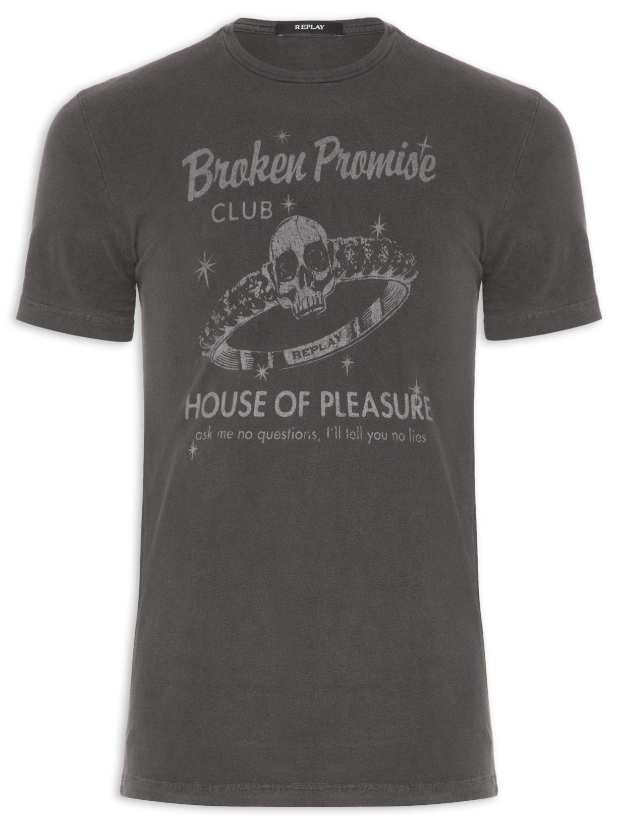 Camiseta Masculina Gola Careca - Cinza