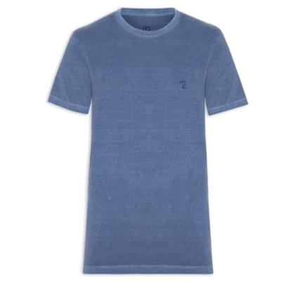 Camiseta Masculina Gola Careca Com Estampa - Azul