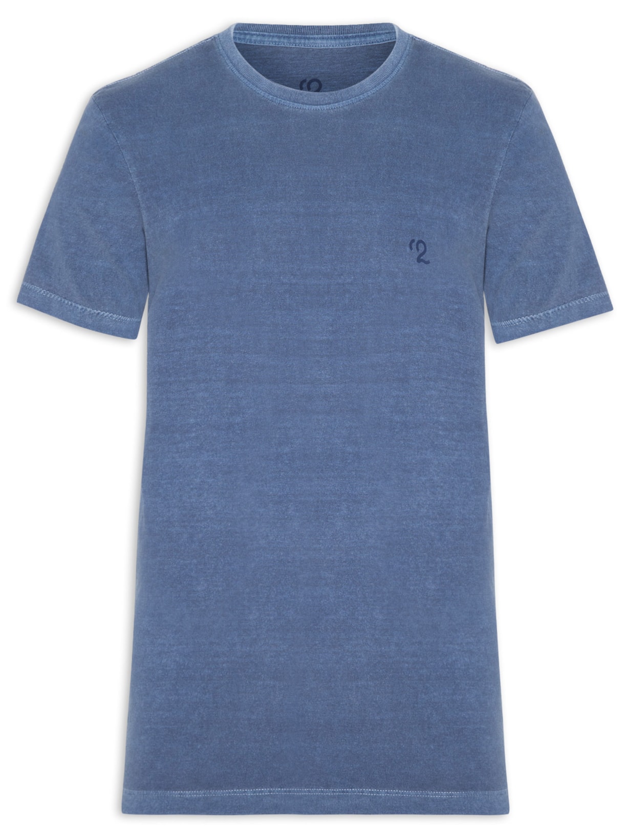 Camiseta Masculina Gola Careca Com Estampa - Azul