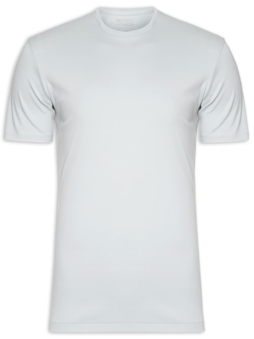 Camiseta Masculina Gola Careca Cruzada - Cinza