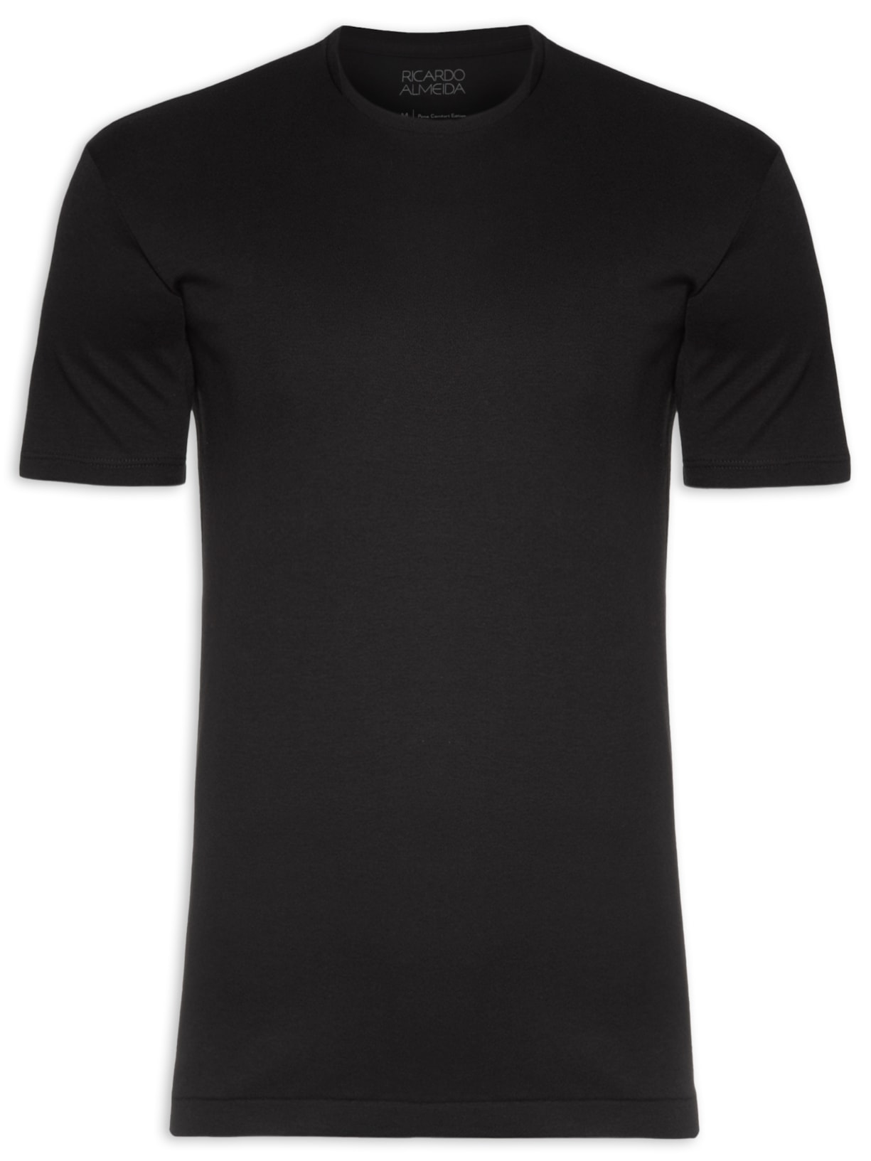 Camiseta Masculina Gola Careca Cruzada - Preto