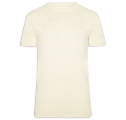 Camiseta Masculina Gola Careca Em Algodão Egípcio - Bege