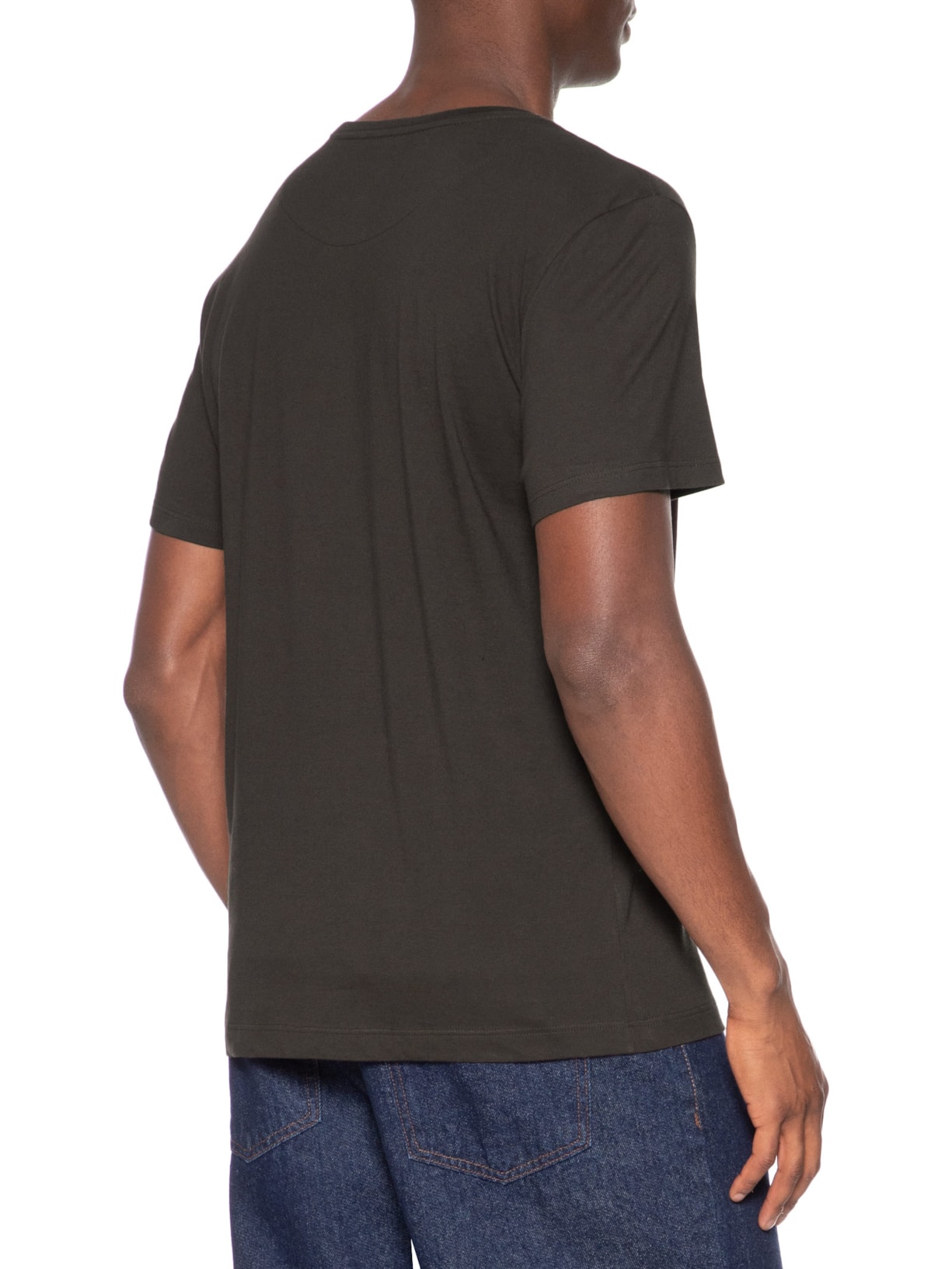 Camiseta Masculina Gola Careca Em Algodão Pima Marrom Sergio K