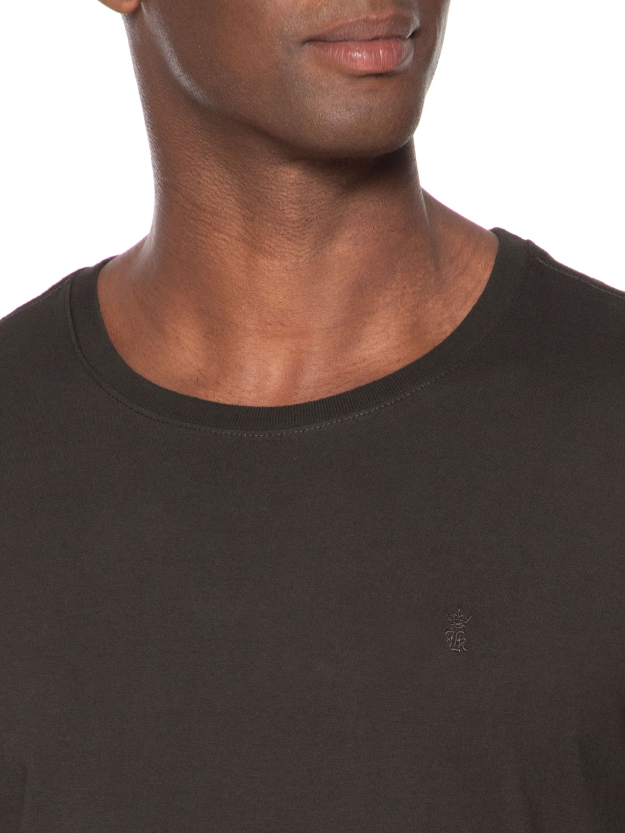 Camiseta Masculina Gola Careca Em Algodão Pima Marrom Sergio K