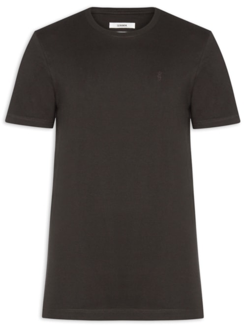 Camiseta Masculina Gola Careca Em Algodão Pima - Marrom