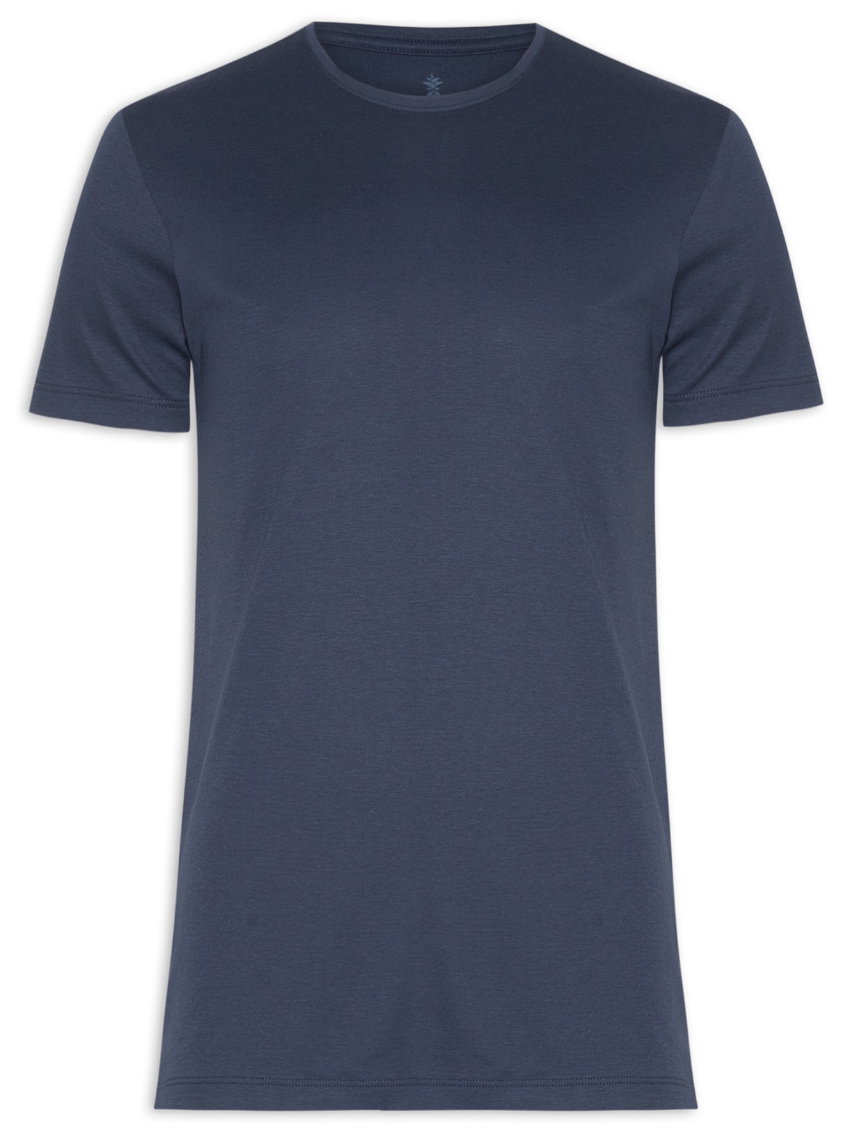 Camiseta Masculina Gola Careca Em Algodão Pima Peruano - Azul
