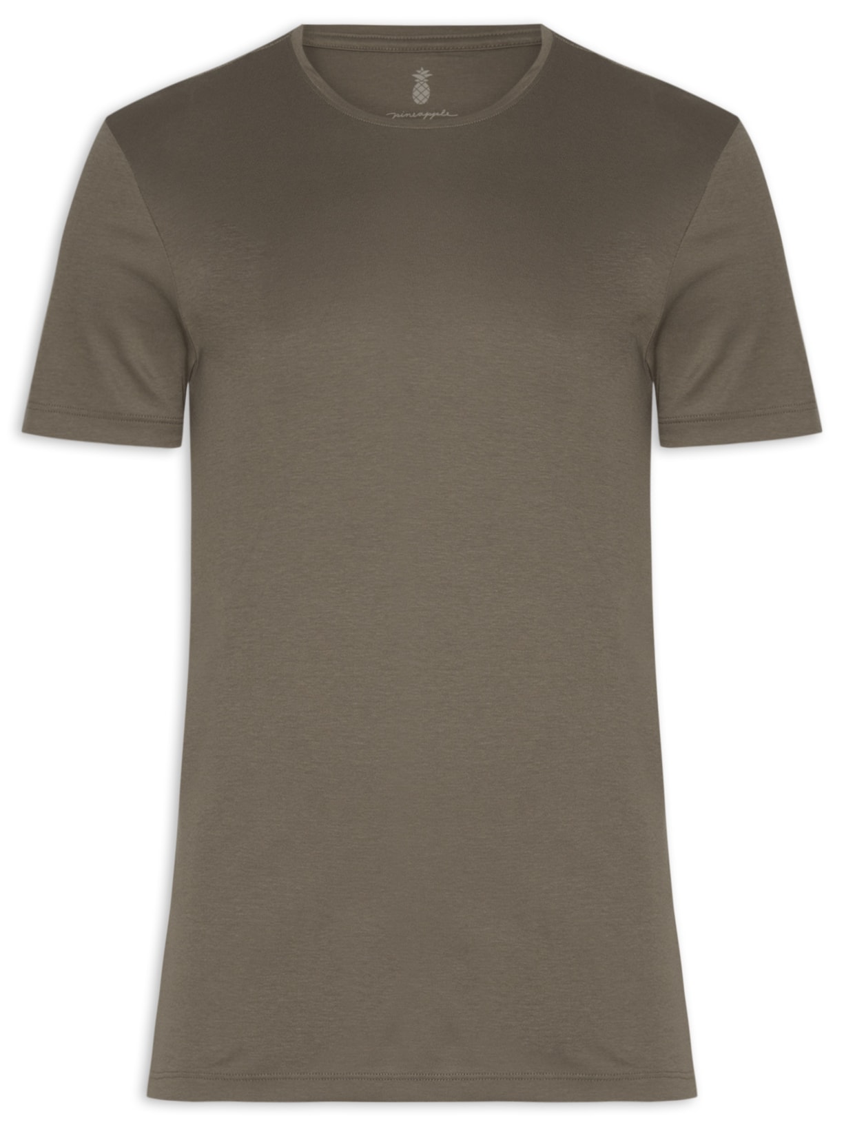 Camiseta Masculina Gola Careca Em Algodão Pima Peruano - Marrom