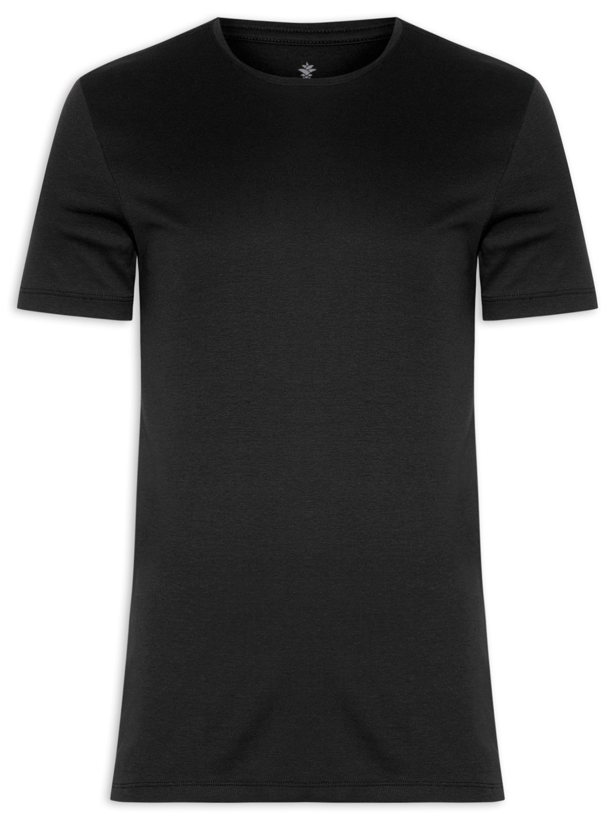 Camiseta Masculina Gola Careca Em Algodão Pima Peruano Preto Pineapple