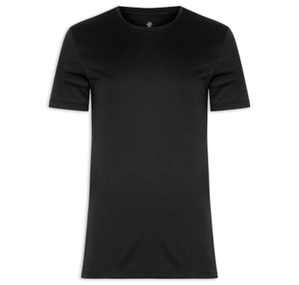 Camiseta Masculina Gola Careca Em Algodão Pima Peruano - Preto