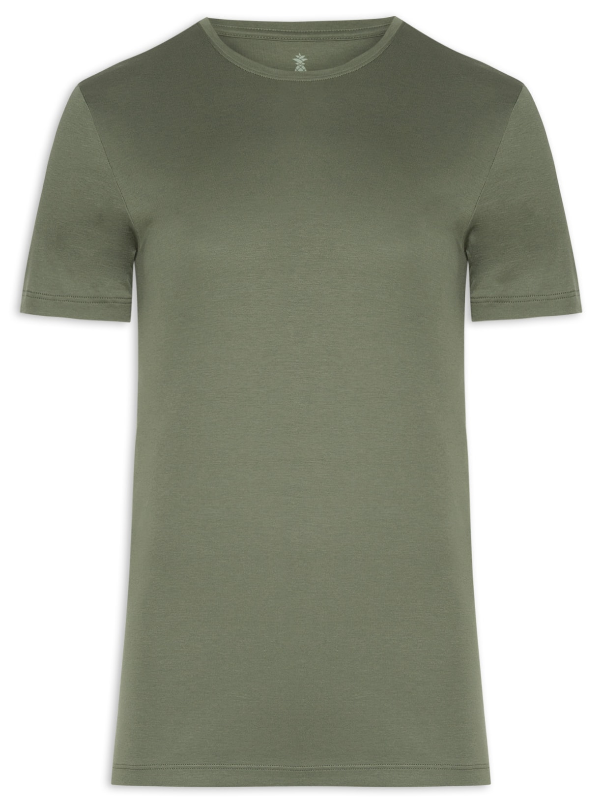 Camiseta Masculina Gola Careca Em Algodão Pima Peruano - Verde