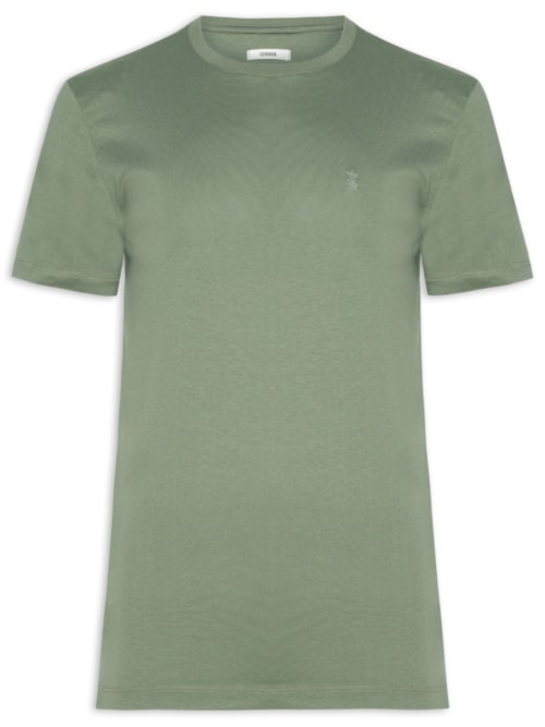 Camiseta Masculina Gola Careca Em Algodão Pima - Verde