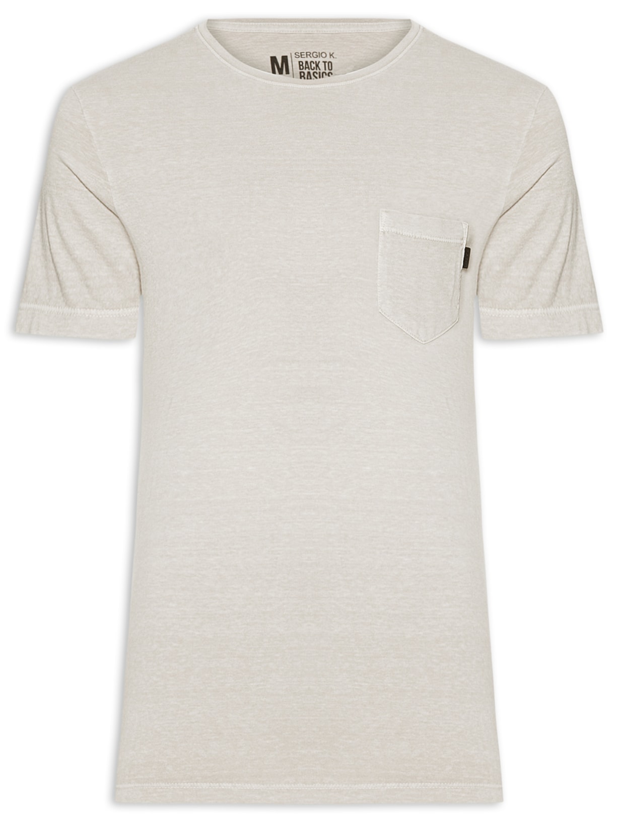 Camiseta Masculina Gola Careca Estonada - Cinza