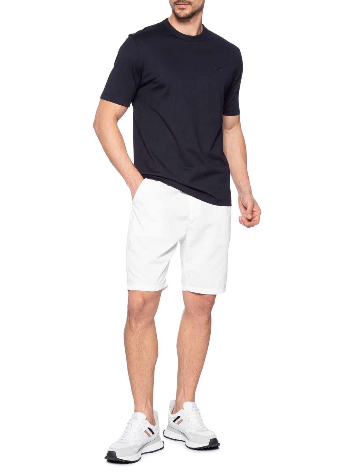 Camiseta Masculina Gola Careca H-Haut 15 Azul Boss