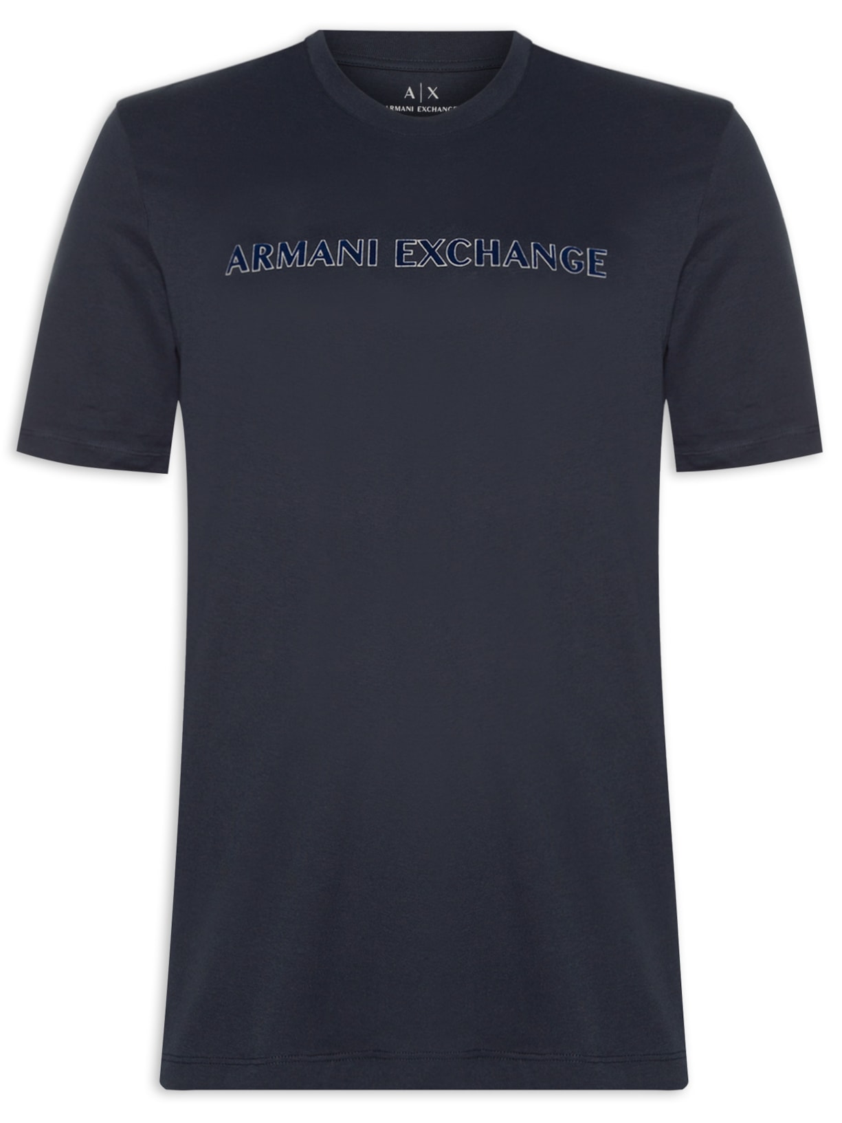 Camiseta Masculina Gola Careca Manga Curta Azul Armani Exchange