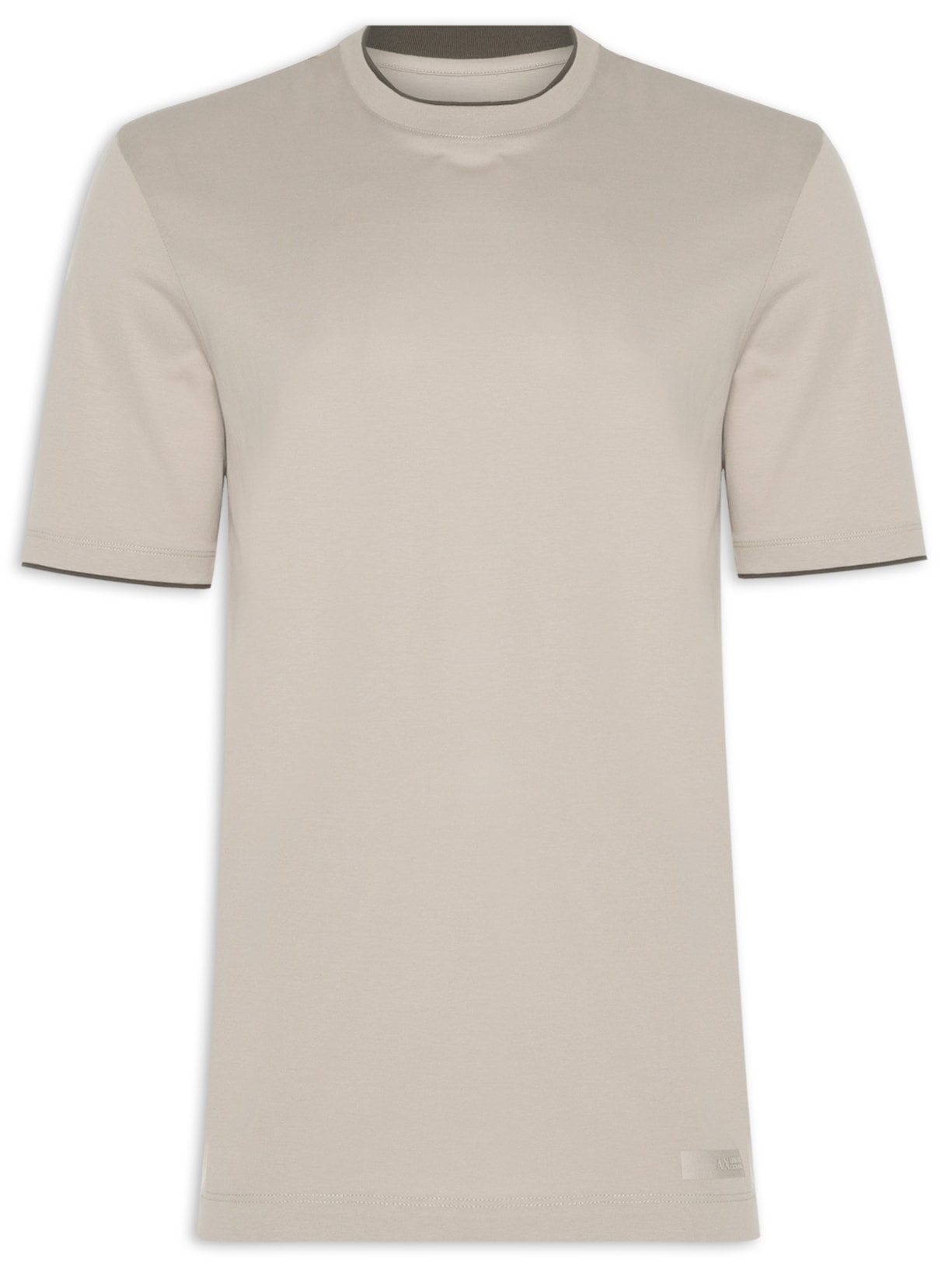 Camiseta Masculina Gola Careca Manga Curta - Bege