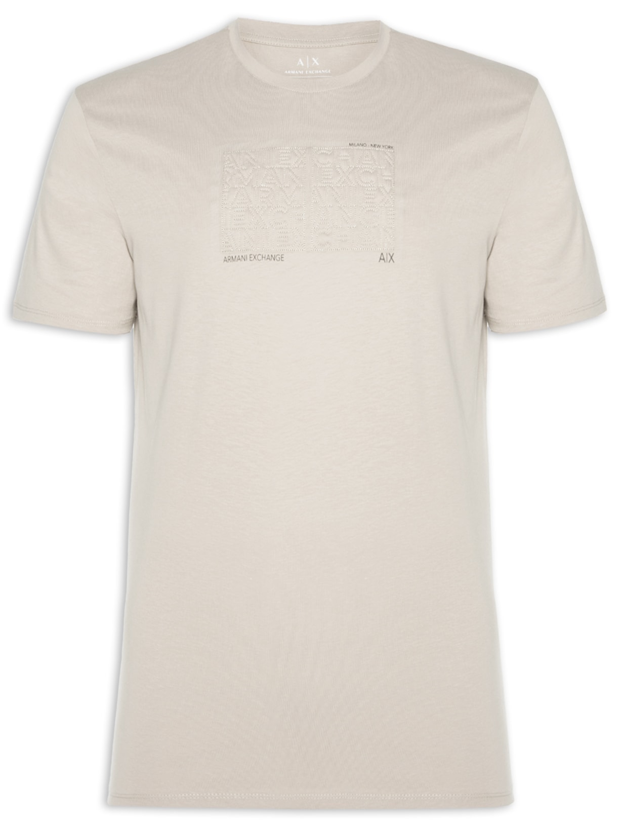 Camiseta Masculina Gola Careca Manga Curta - Bege