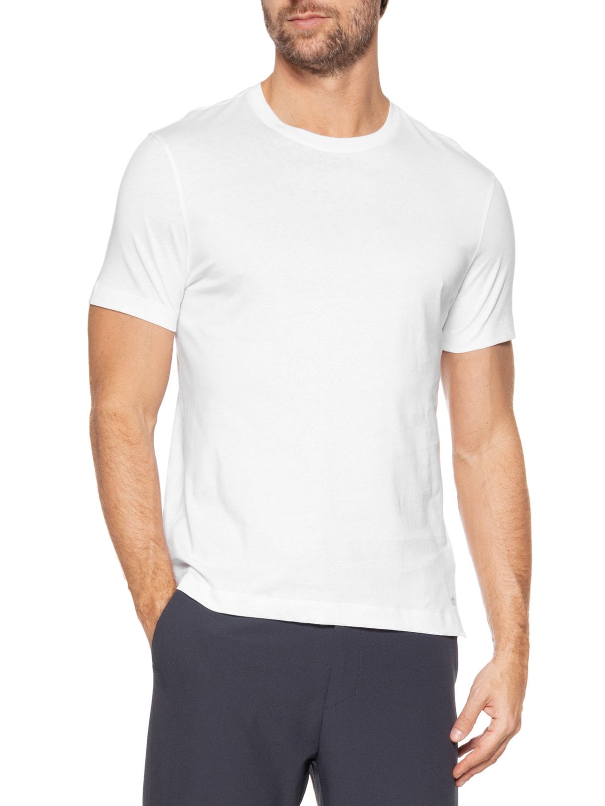 Camiseta Masculina Gola Careca Manga Curta Taut Collab David Beckham Branco Boss