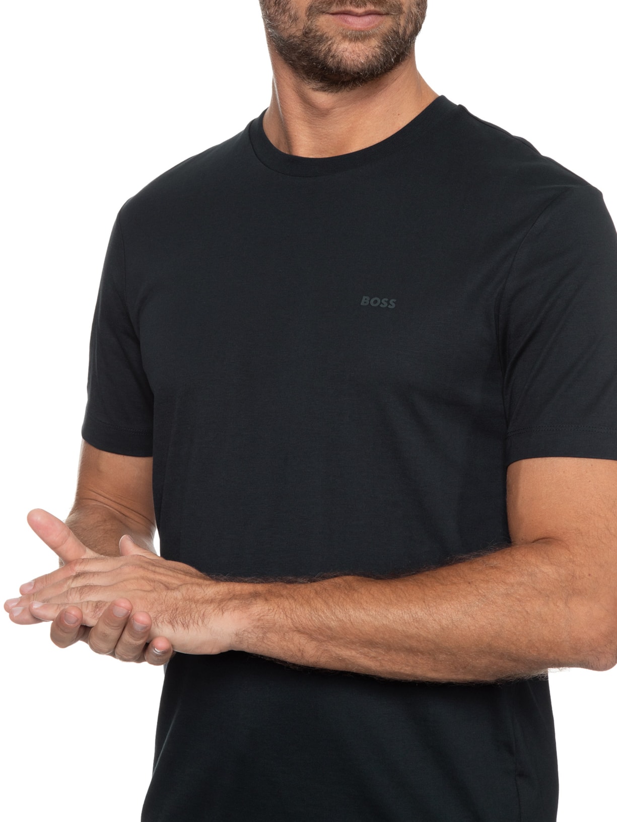 Camiseta Masculina Gola Careca Manga Curta Thompson 01 Azul Boss