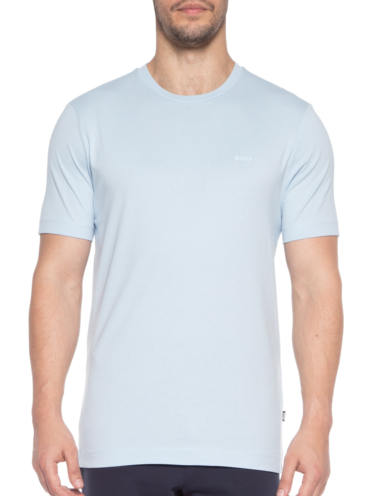 Camiseta Masculina Gola Careca Manga Curta Thompson 01 Azul Claro Boss