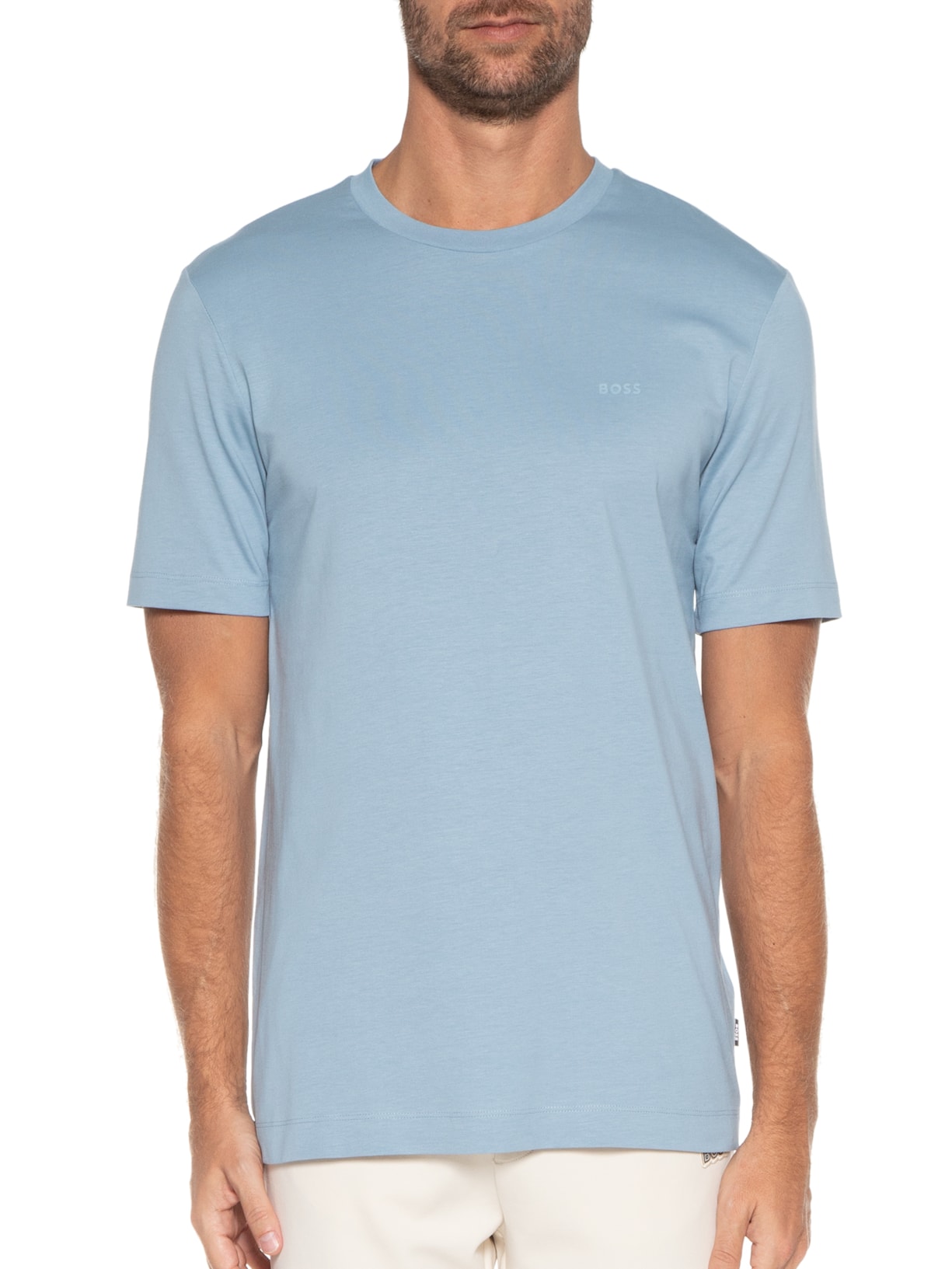 Camiseta Masculina Gola Careca Manga Curta Thompson 01 Bege Boss