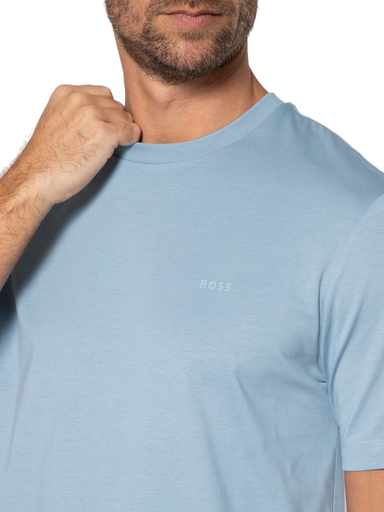 Camiseta Masculina Gola Careca Manga Curta Thompson 01 Bege Boss