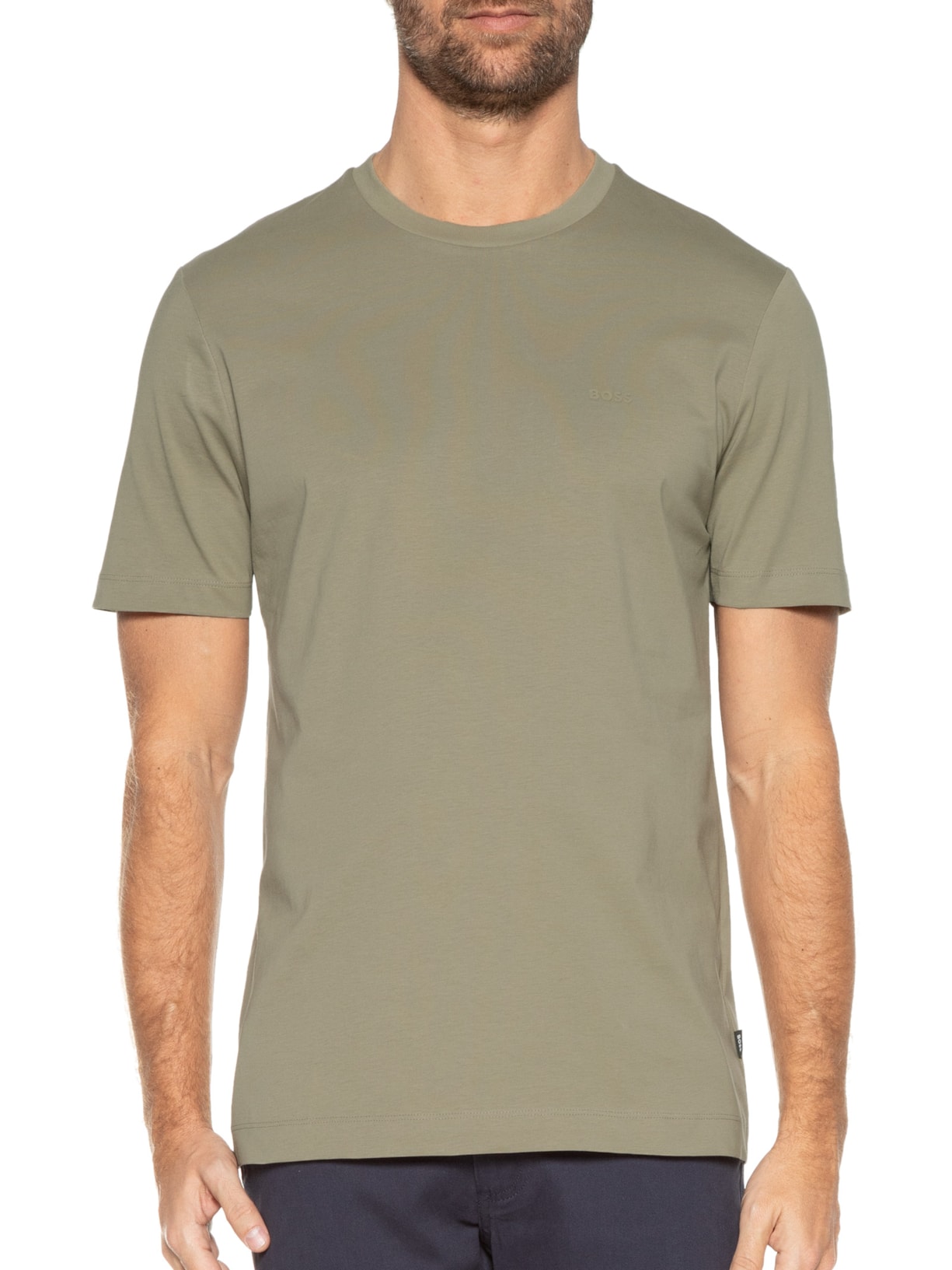 Camiseta Masculina Gola Careca Manga Curta Thompson 01 Bege Boss