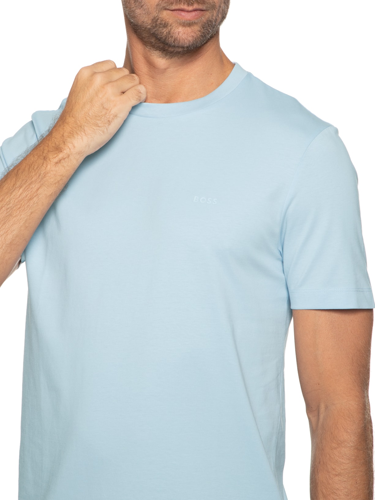Camiseta Masculina Gola Careca Manga Curta Thompson 01 Bege Boss