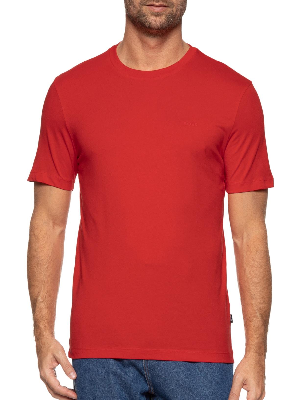 Camiseta Masculina Gola Careca Manga Curta Thompson 01 Bege Boss