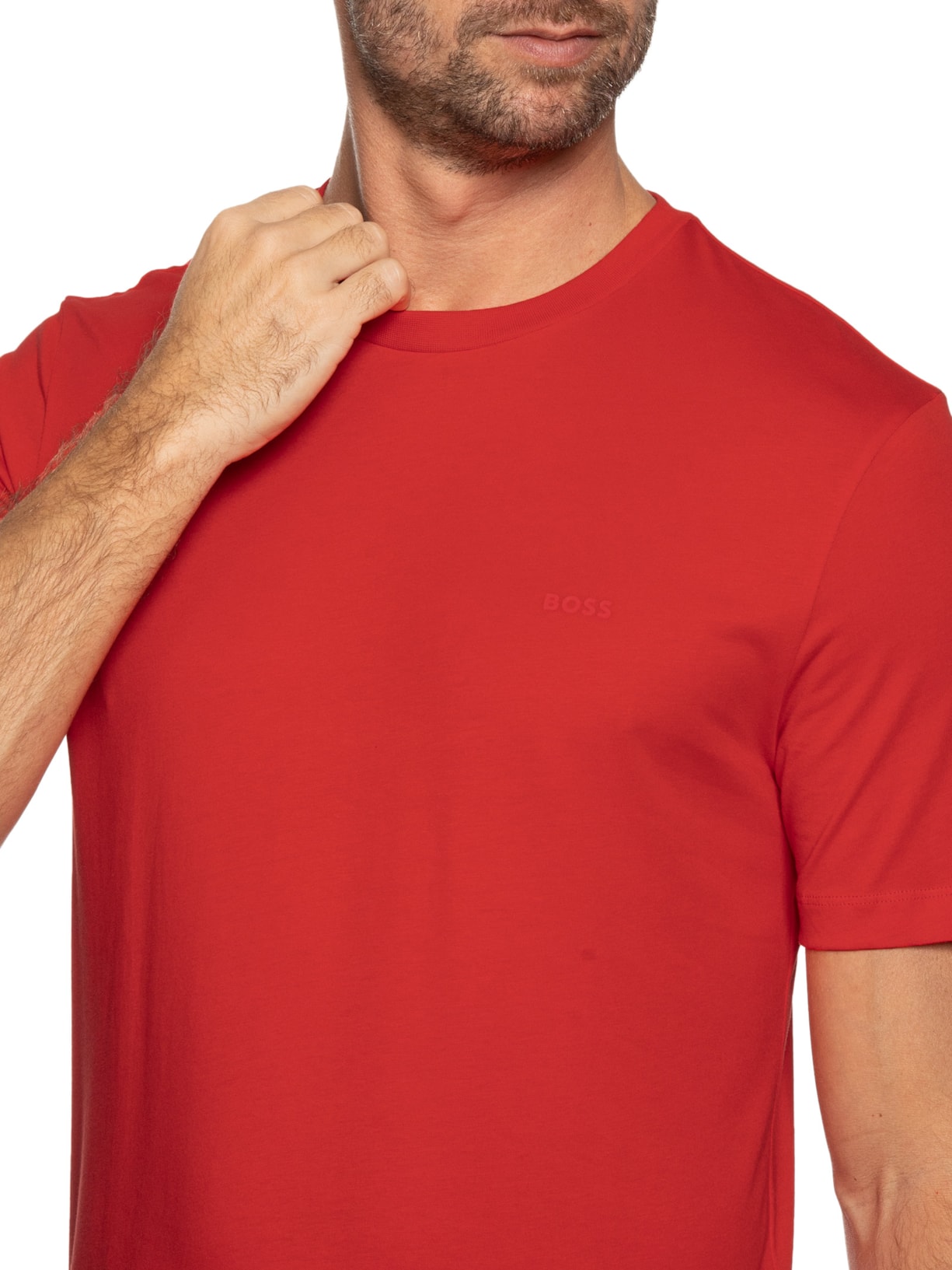 Camiseta Masculina Gola Careca Manga Curta Thompson 01 Bege Boss