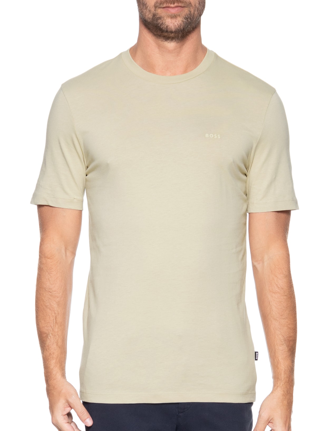 Camiseta Masculina Gola Careca Manga Curta Thompson 01 Bege Boss