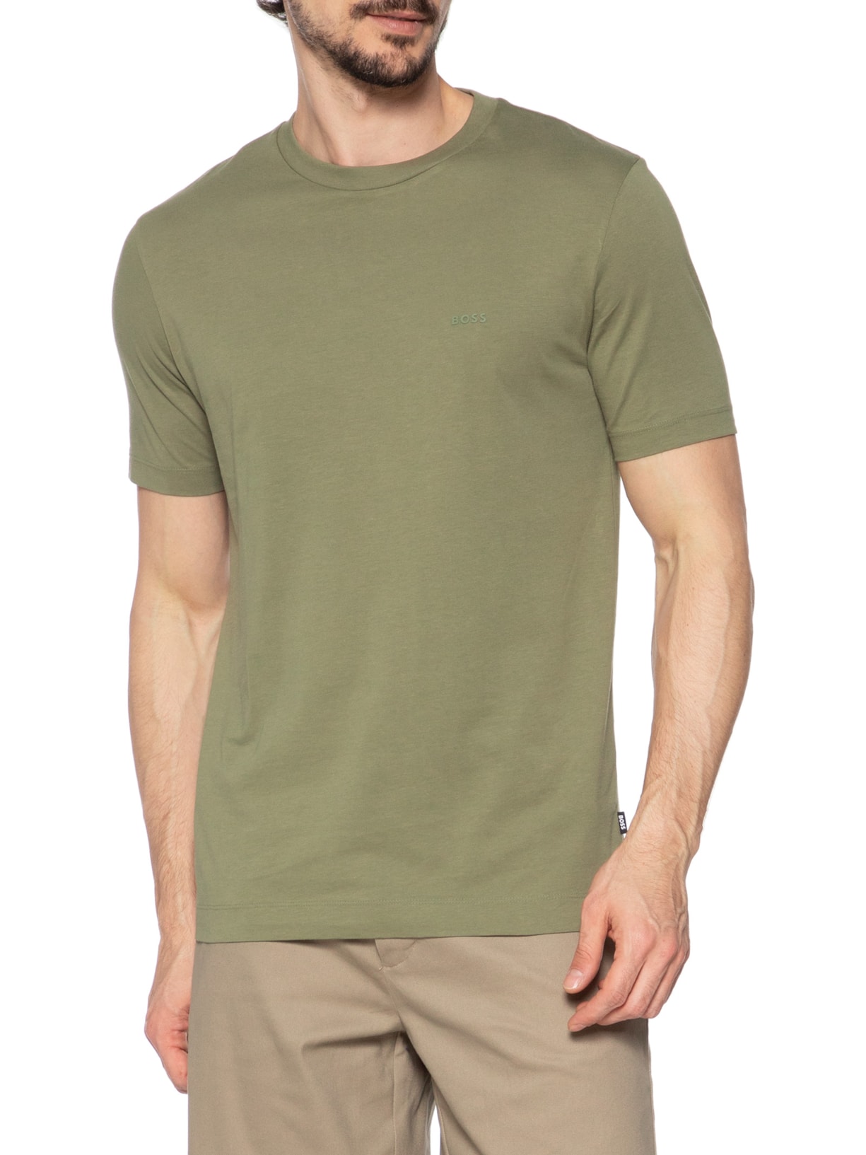 Camiseta Masculina Gola Careca Manga Curta Thompson 01 Bege Boss