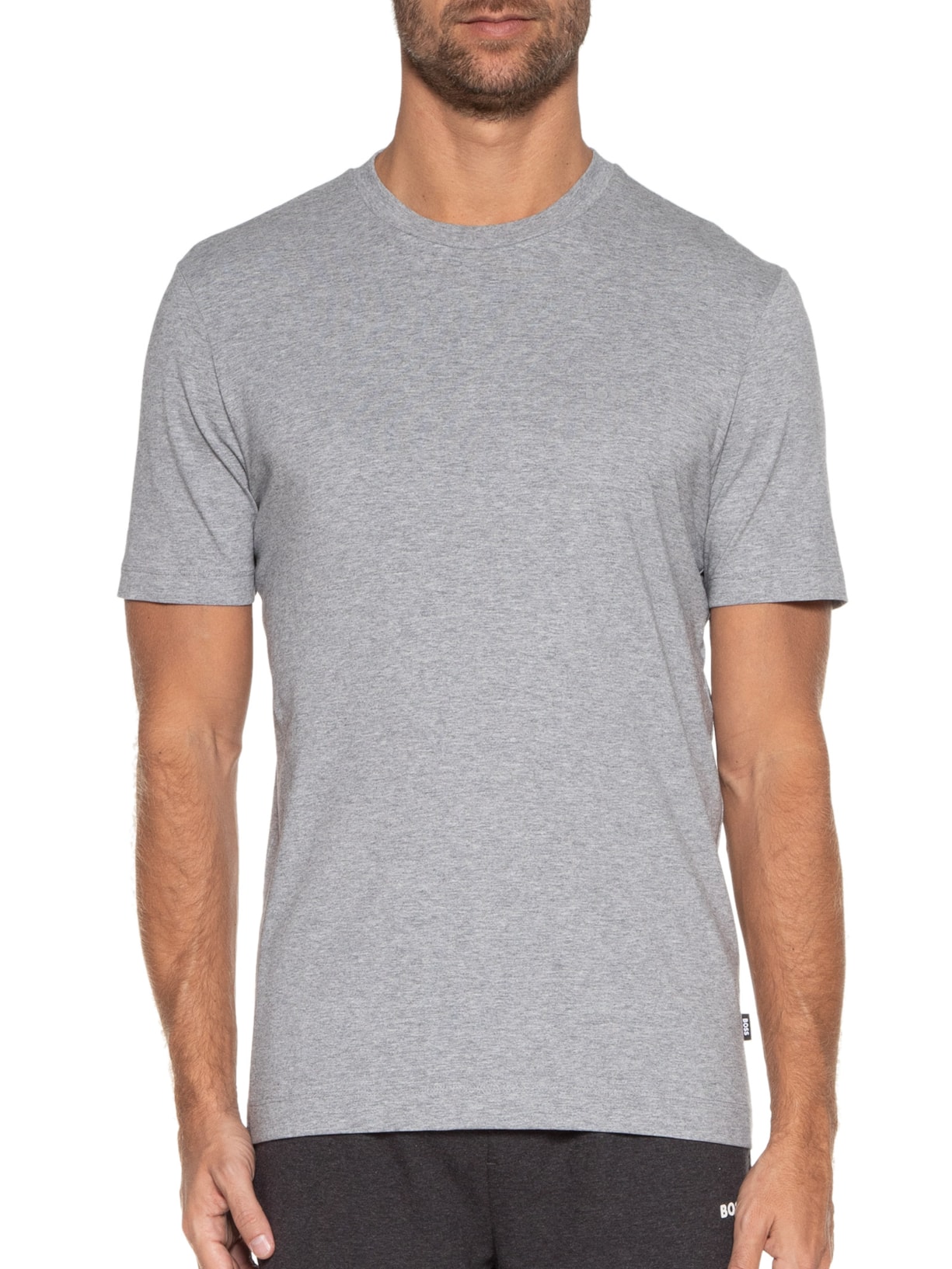 Camiseta Masculina Gola Careca Manga Curta Thompson 01 Cinza Boss