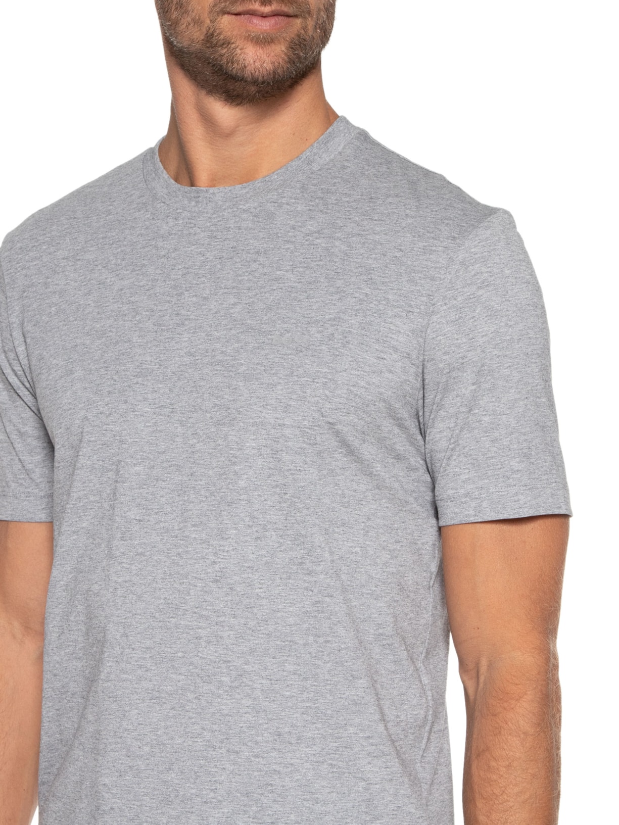 Camiseta Masculina Gola Careca Manga Curta Thompson 01 Cinza Boss