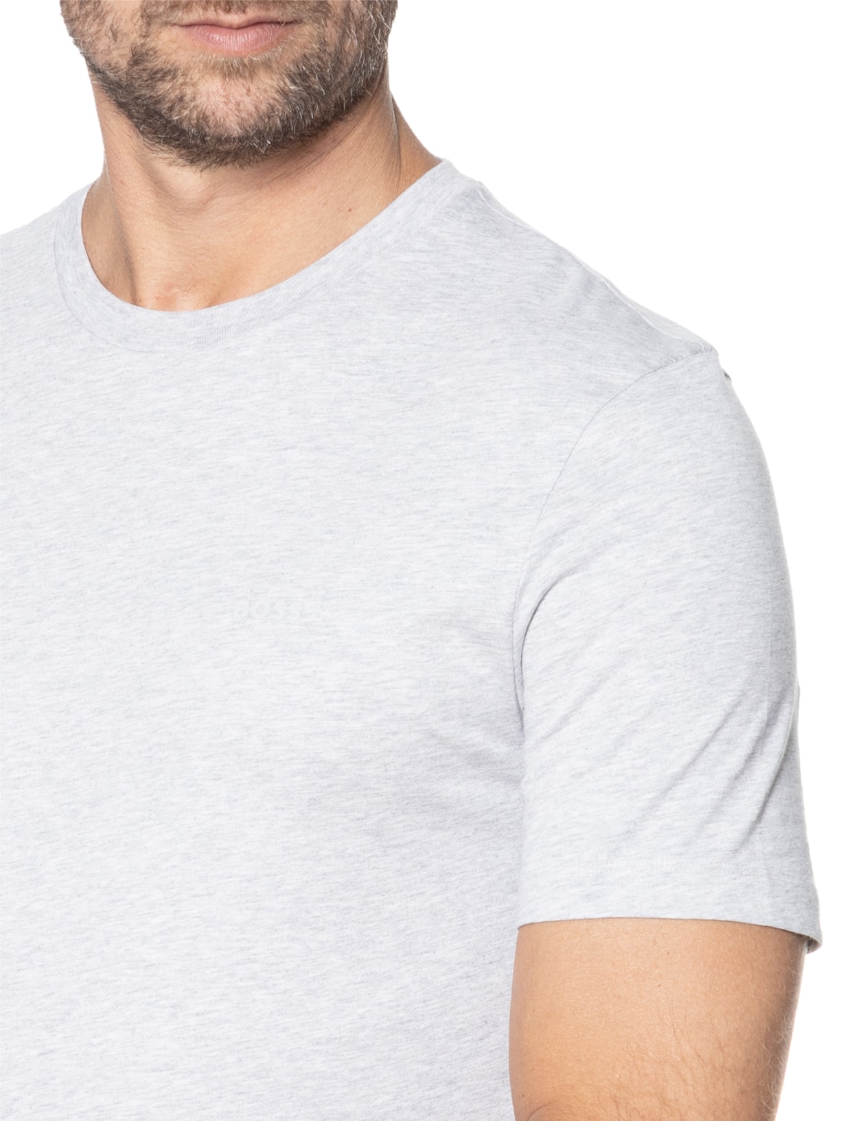 Camiseta Masculina Gola Careca Manga Curta Thompson 01 Cinza Claro Boss