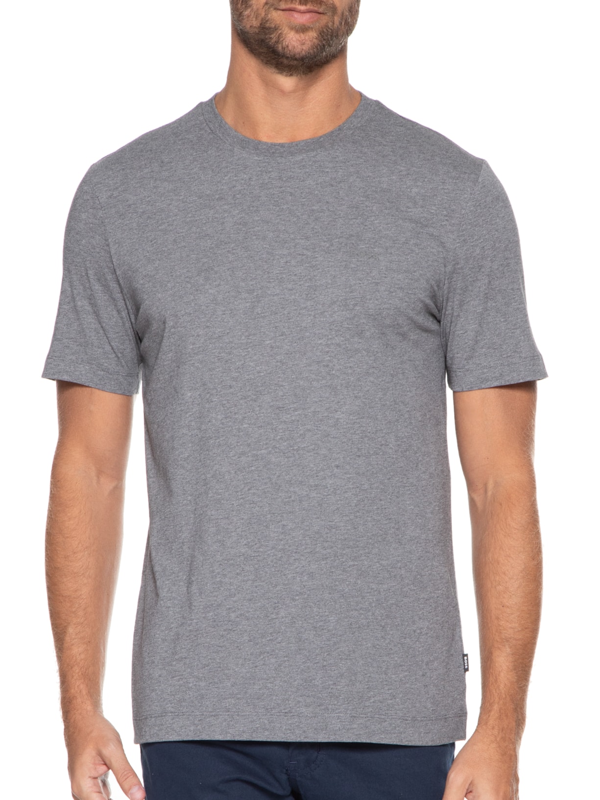 Camiseta Masculina Gola Careca Manga Curta Thompson 01 Cinza Escuro Boss