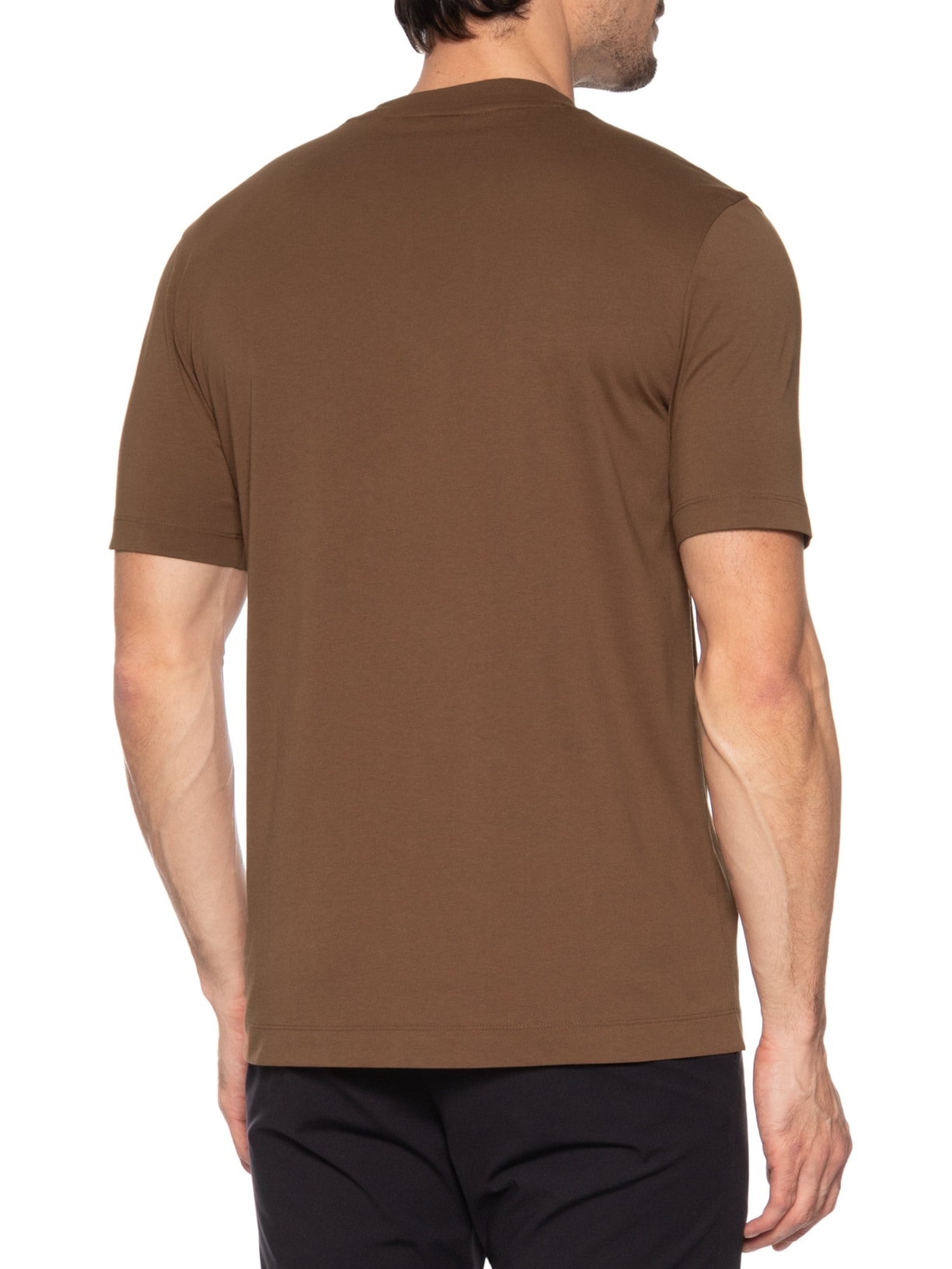 Camiseta Masculina Gola Careca Manga Curta Thompson 01 Marrom Boss