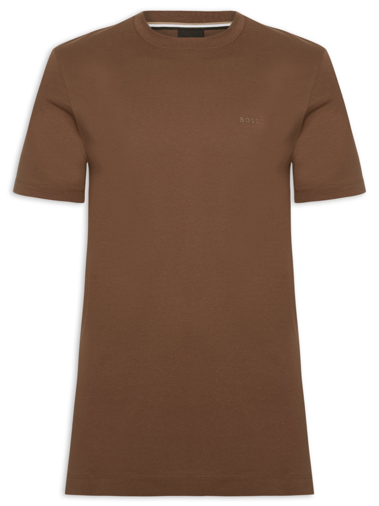 Camiseta Masculina Gola Careca Manga Curta Thompson 01 Marrom Boss
