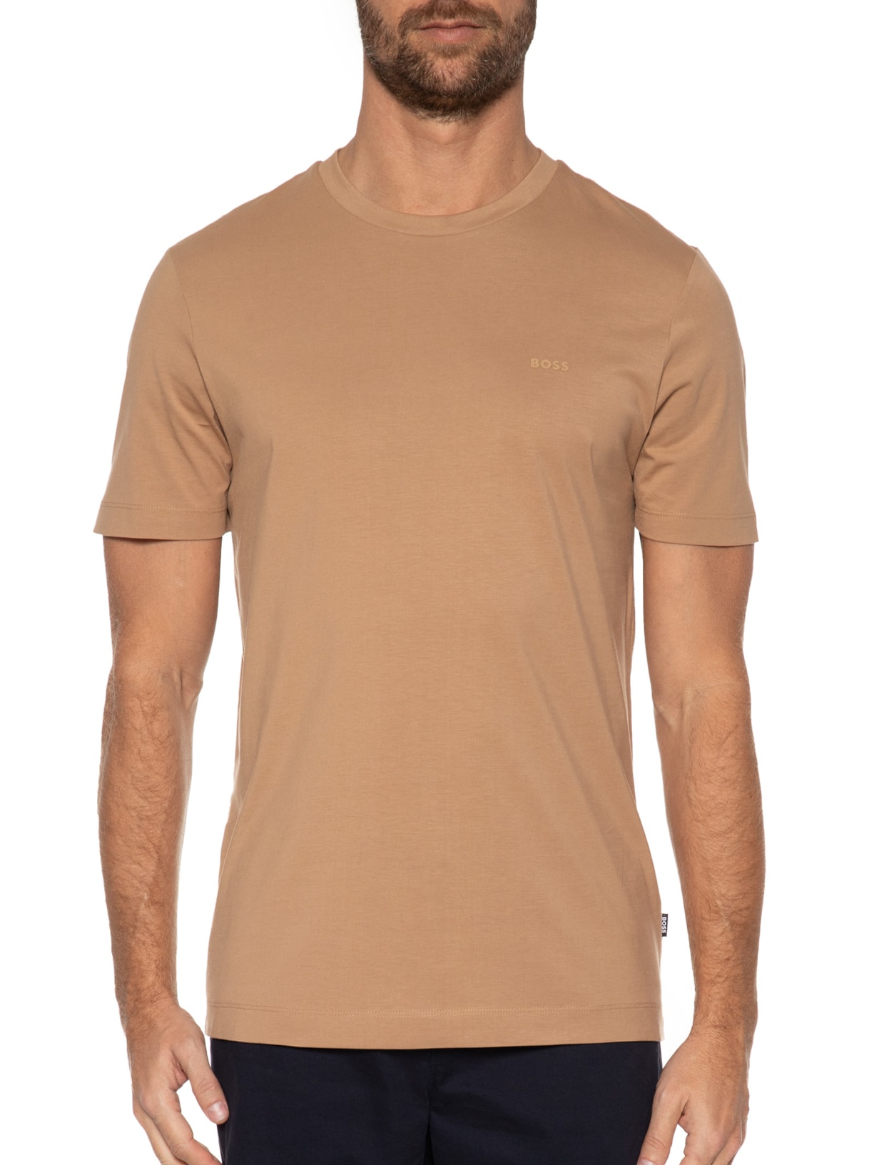 Camiseta Masculina Gola Careca Manga Curta Thompson 01 Marrom Terracota Boss
