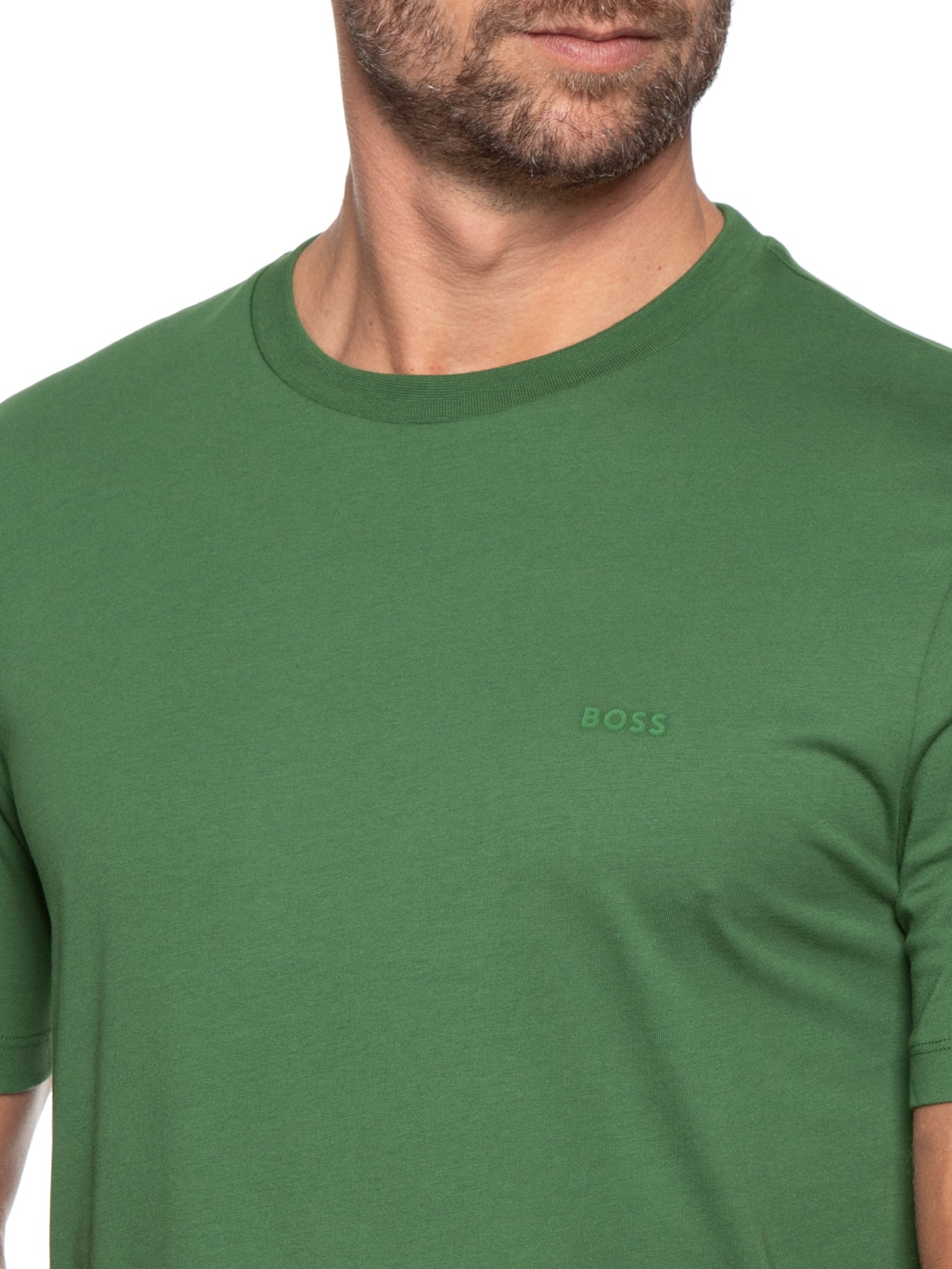 Camiseta Masculina Gola Careca Manga Curta Thompson 01 Verde Boss