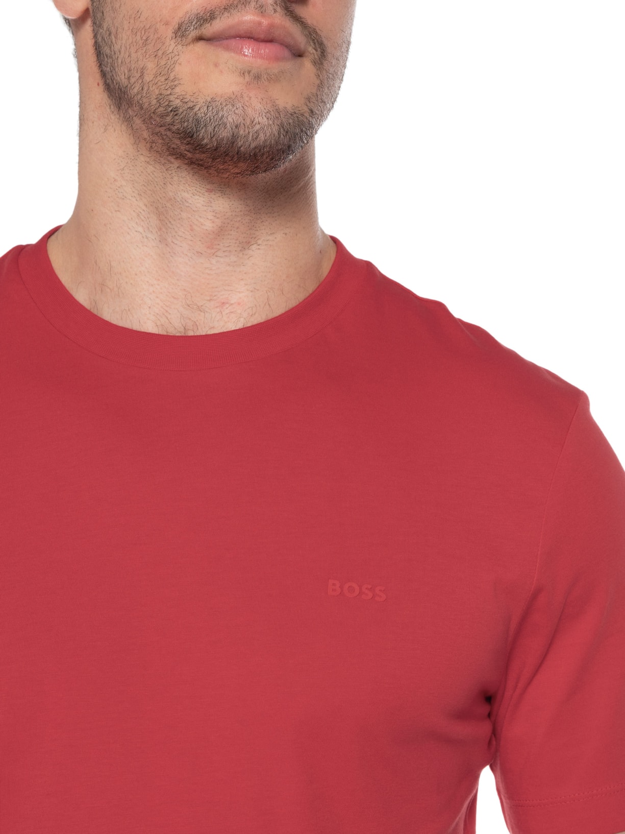 Camiseta Masculina Gola Careca Manga Curta Thompson 01 Vermelho Claro Boss