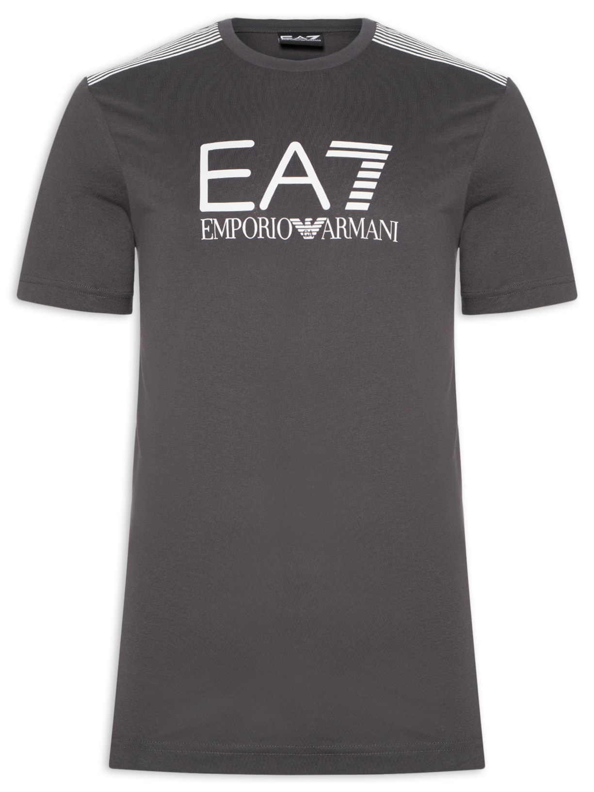 Camiseta Masculina Gola Careca Slim Fit Train 7 Lines - Cinza