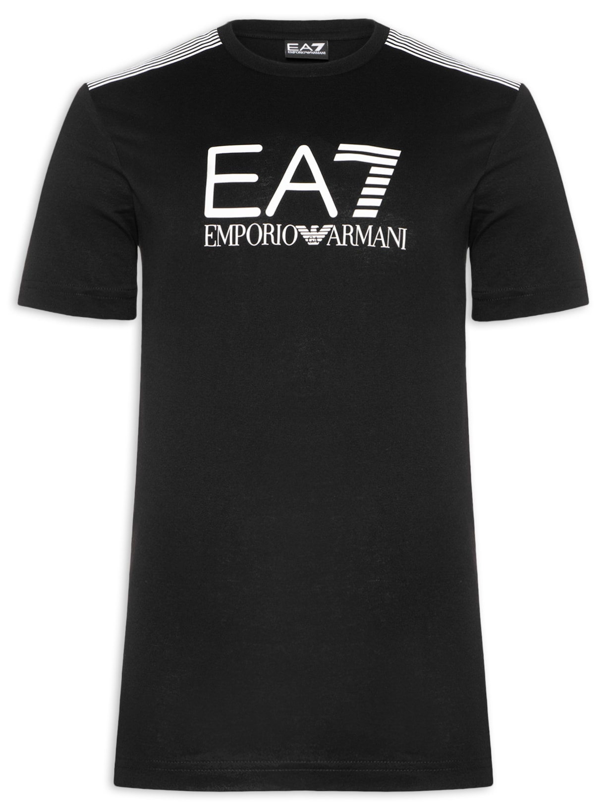 Camiseta Masculina Gola Careca Slim Fit Train 7 Lines - Preto