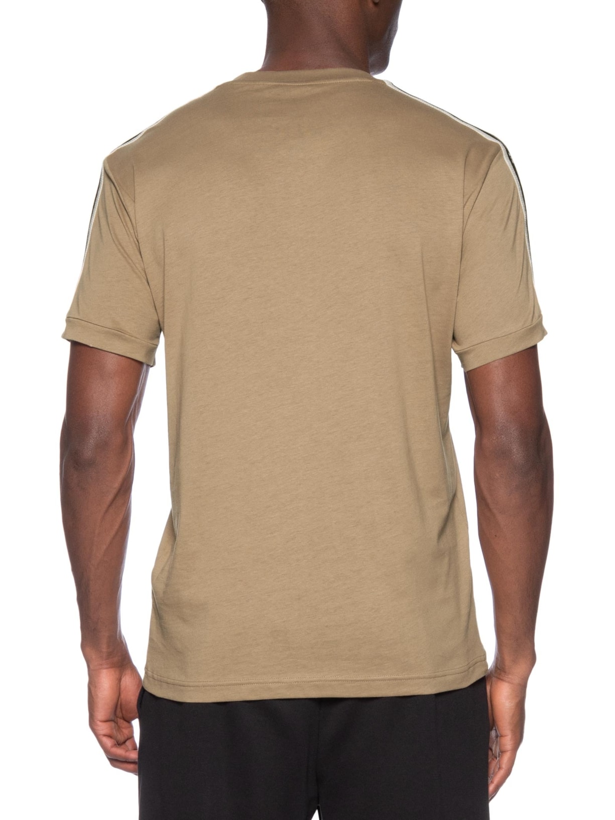 Camiseta Masculina Gola Careca Slim Fit Train Logo Series Bege Ea7 Emporio Armani