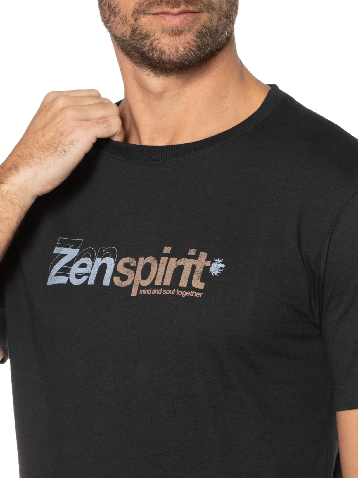 Camiseta Masculina Gola Careca Zen Spirit Preto Von Der Volke