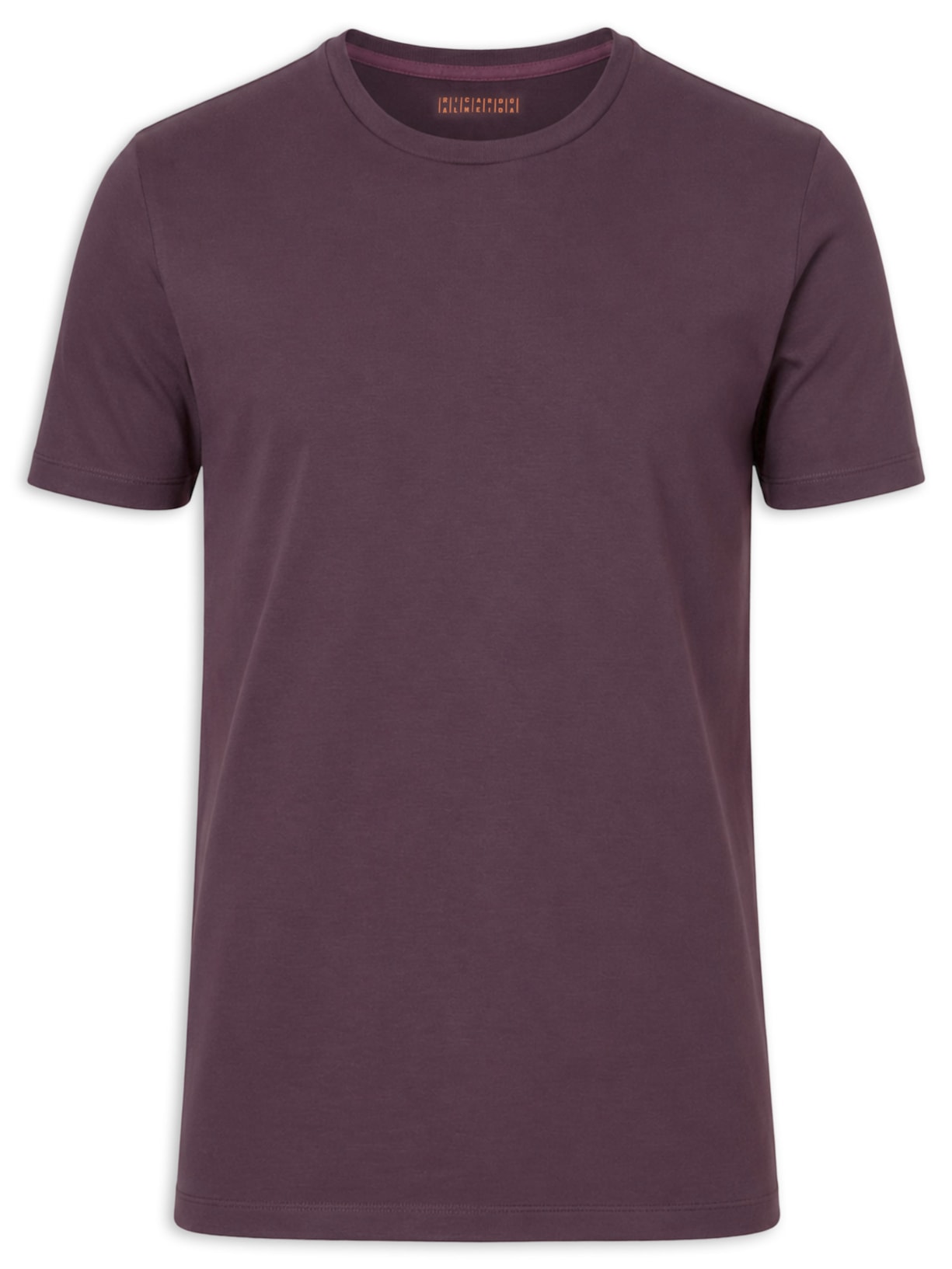Camiseta Masculina Gola Cruzada Em Algodão Pima Roxo Ricardo Almeida