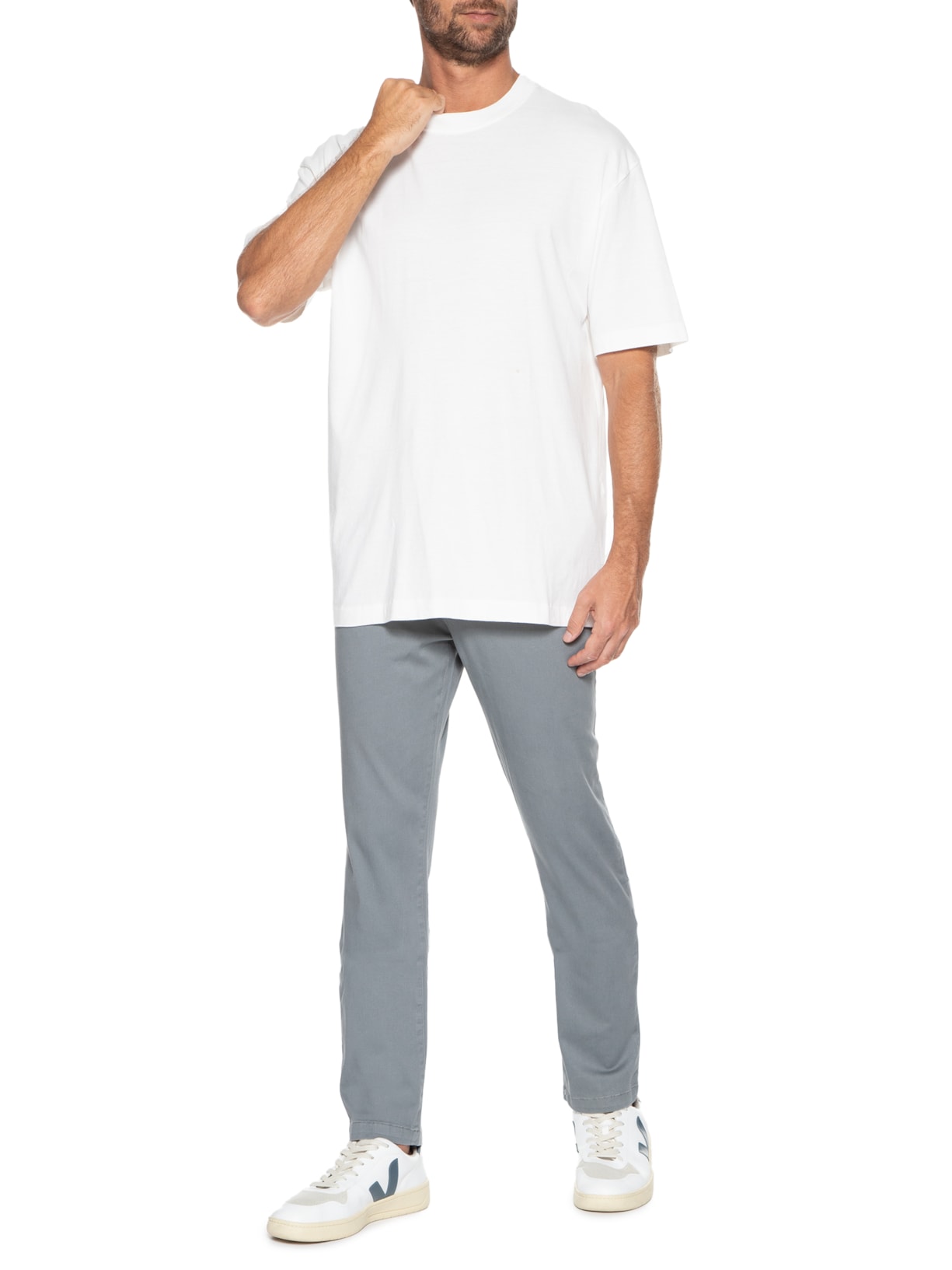 Camiseta Masculina Gola Off White Hering