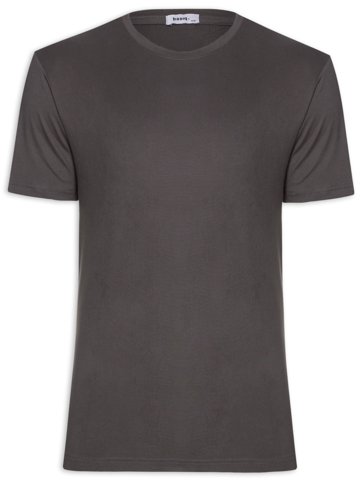 Camiseta Masculina Gola Redonda Básica - Cinza