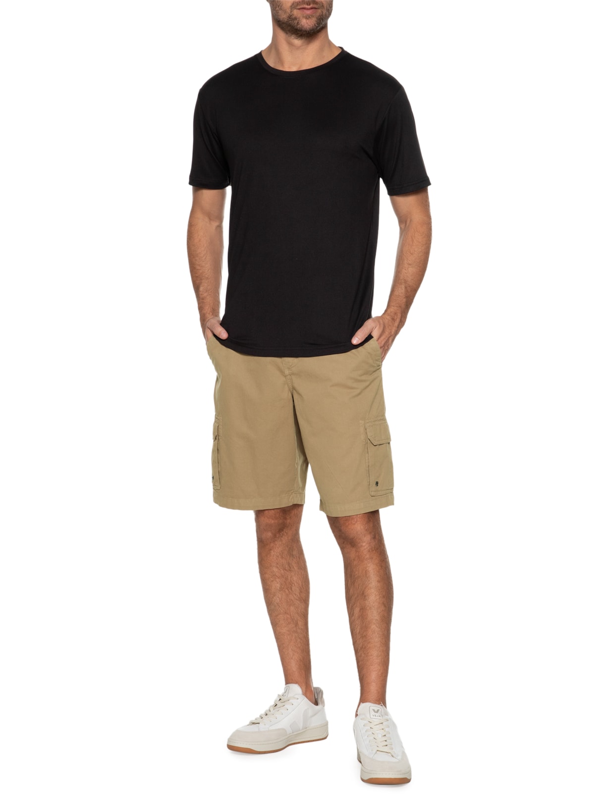 Camiseta Masculina Gola Redonda Básica Preto Basiq Men