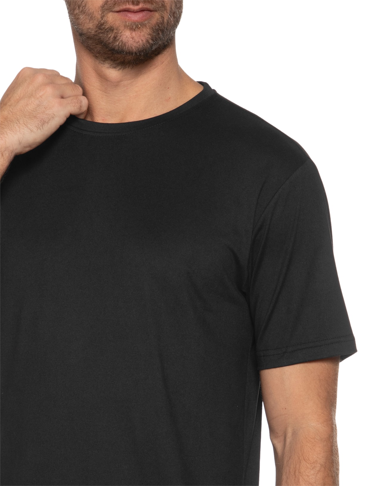 Camiseta Masculina Gola Redonda Básica Preto Basiq Men